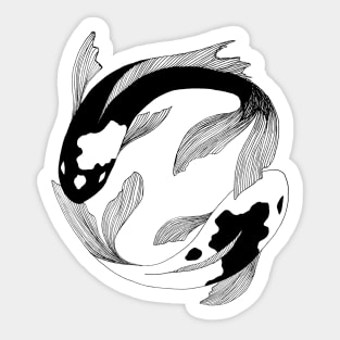 Yin Yang Fish Sticker